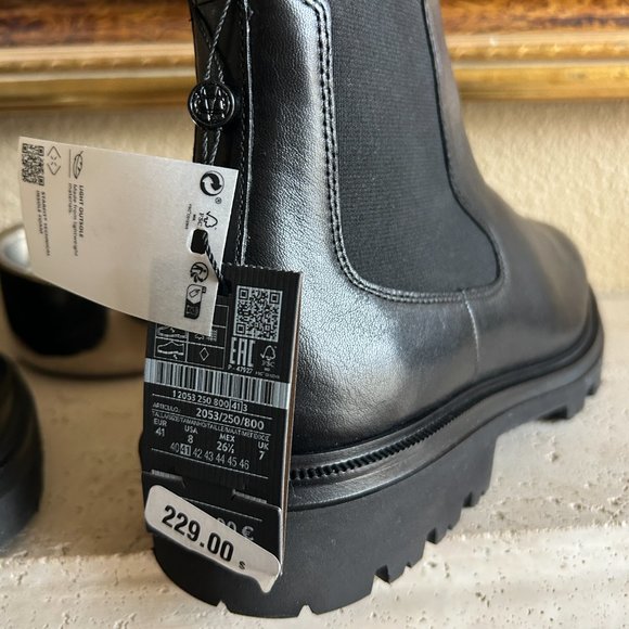 Massimo Dutti Men's Sock Ankle High Boots NWT Size 8 - Picture 7 of 11